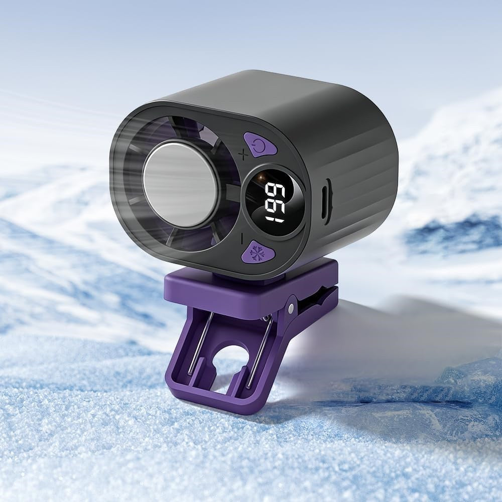Ice Cold Clip-On Fan for Waist, Semiconductor Cooling with LED Display & USB.*