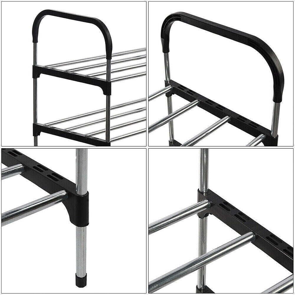 Shoe Rack 5 Tier Stand Compact Space Saving Shoes Storage Organiser Shelf Steel