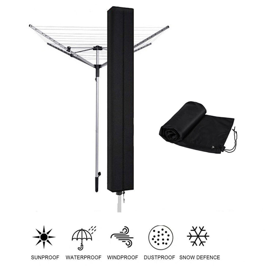 2x Heavy-Duty Waterproof Rotary Washing Line Cover with Zip Airer Protection