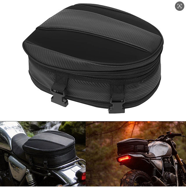 Motorcycle Tail Bag Waterproof Luggage Seat Bag Motorbike Saddle Bag Black UK