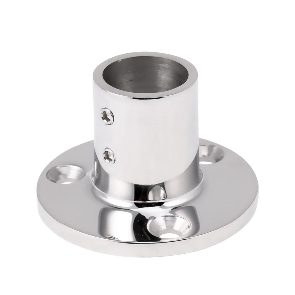Boat Rail Fitting 1" Tube 25mm Stanchion Round Base Marine Stainless Steel
