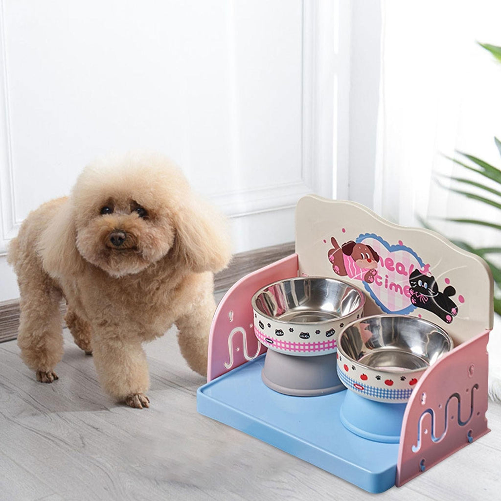 Cat Feeding Table Keep Floor Clean Anti Slip Dog Water Dishes Station Cat Bowl