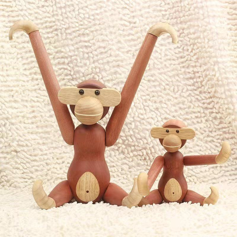 Vintage Kay Bojesen Style Teak Wood Hanging Monkey MCM Mid Century
