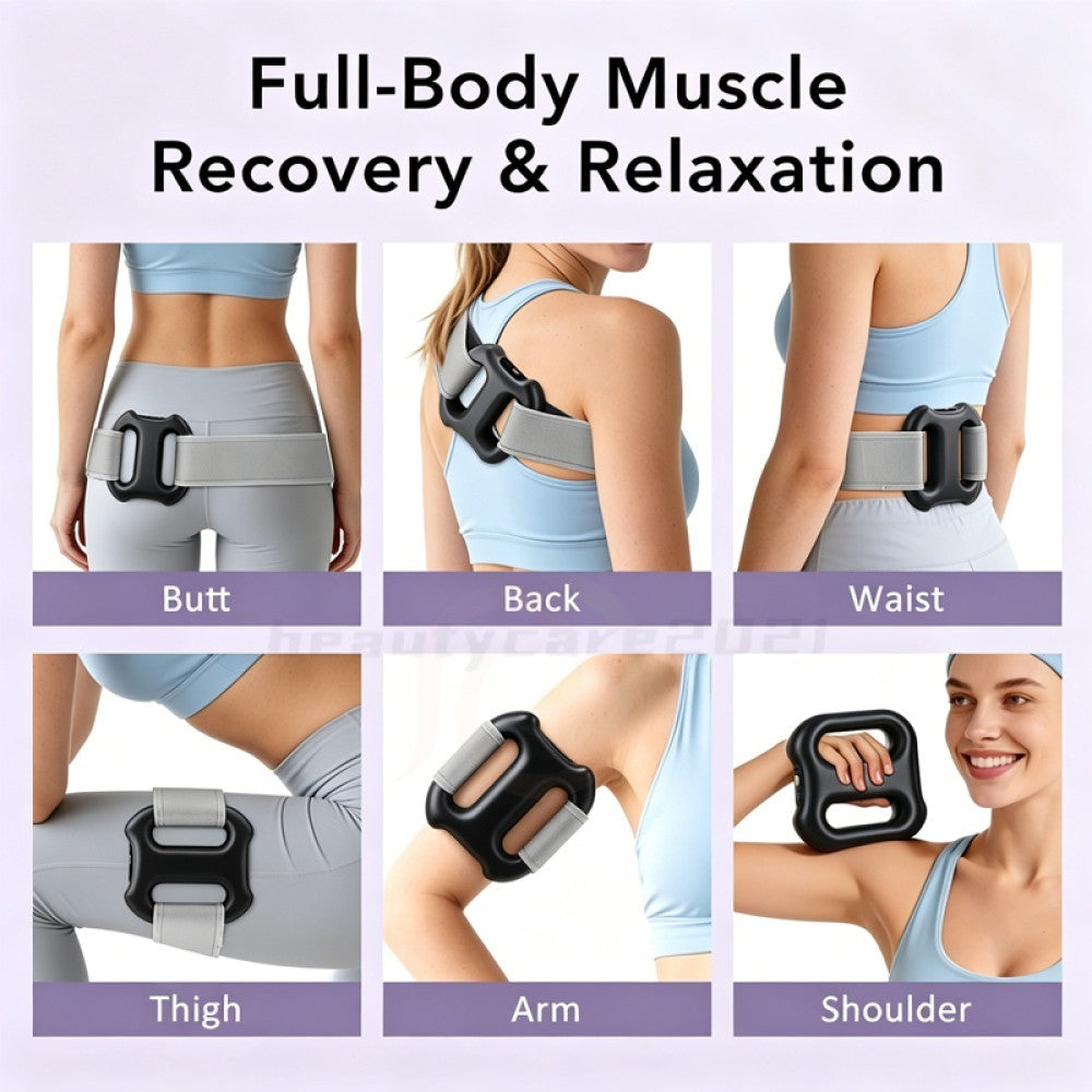 Full Body Vibration Fascia Ring Massager Rechargeable Fat Burning Belt 3 Modes