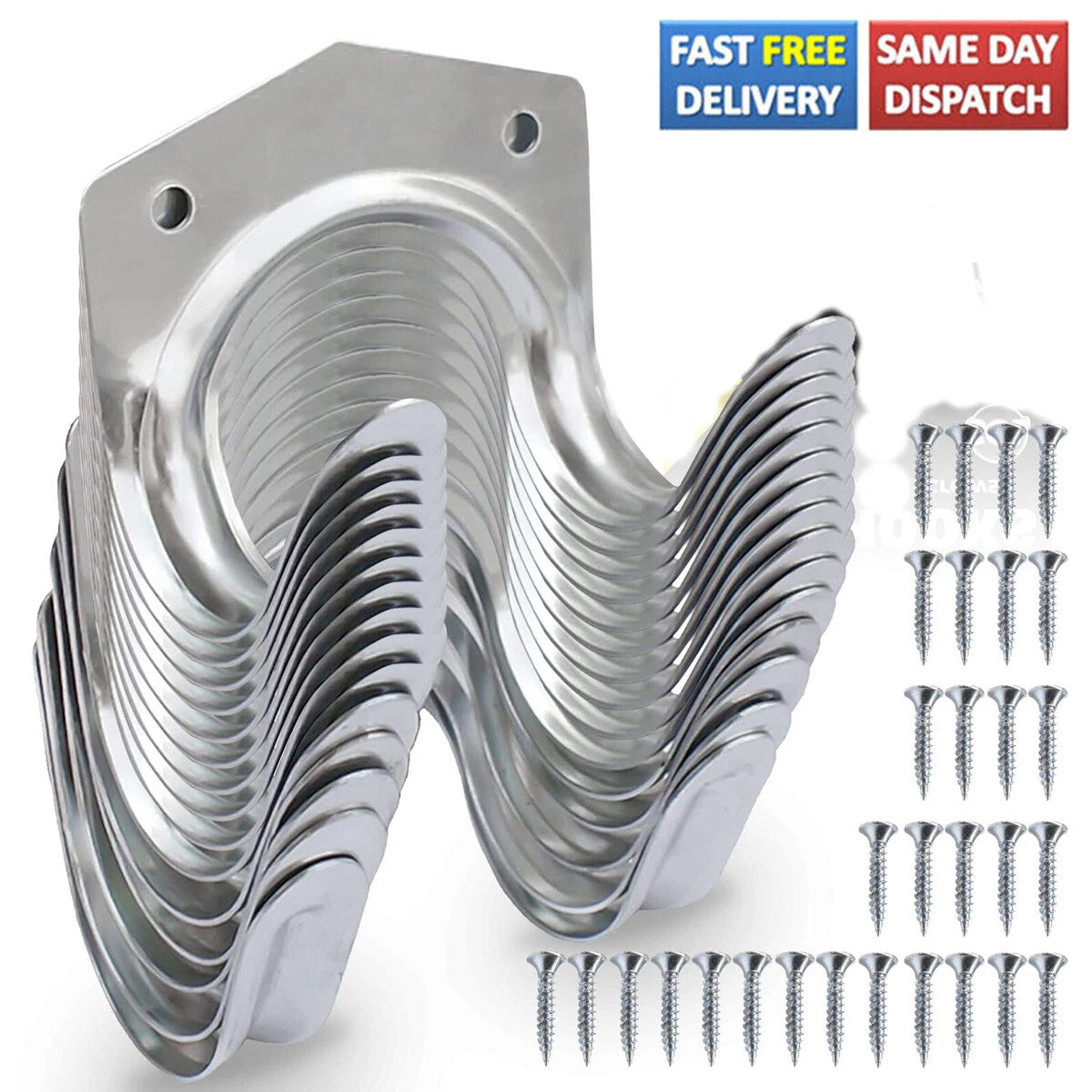 15pk Tool Hooks & Screws | Garage Garden Shed Wall Bike Hanging Storage Utility