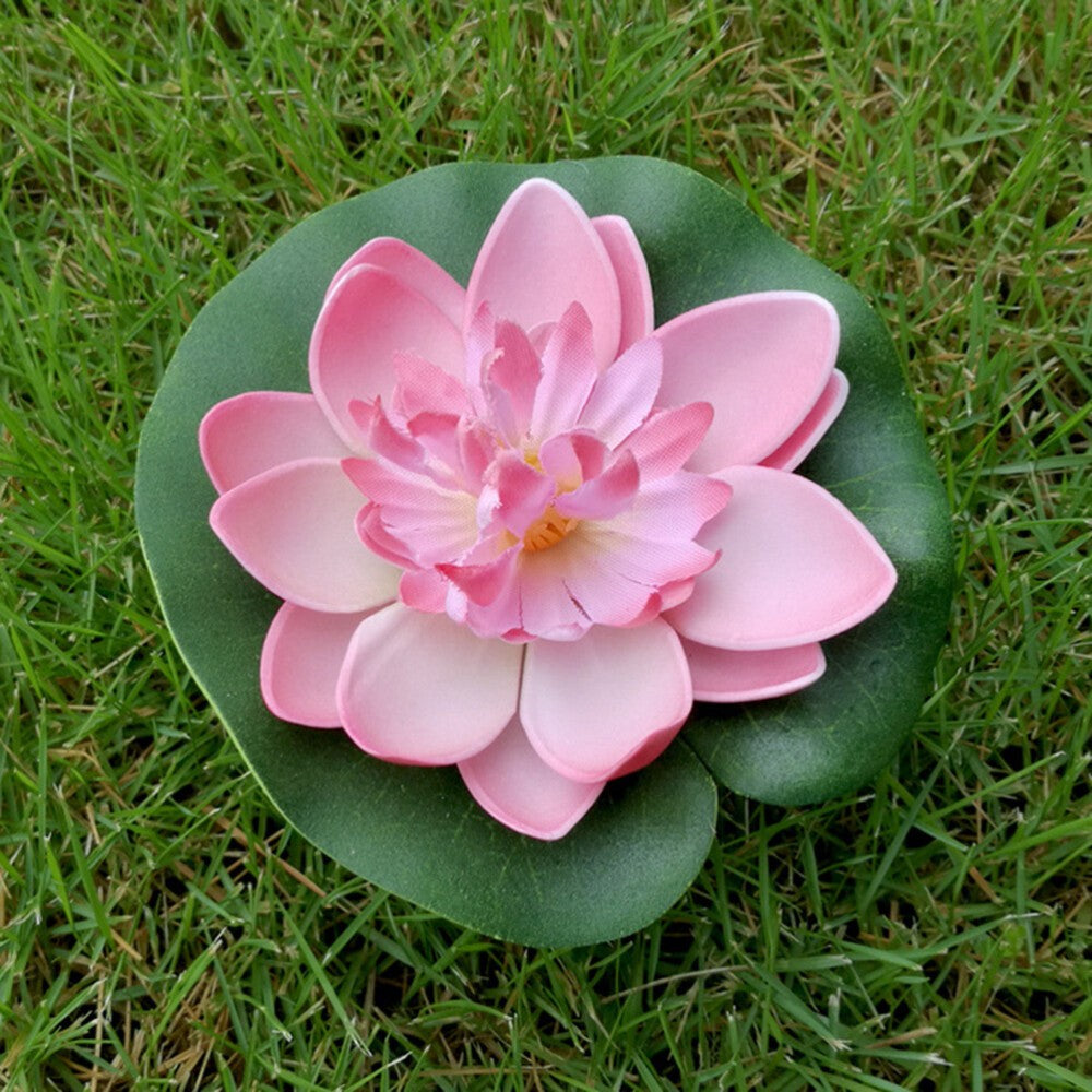 5X 10cm Artificial Lotus Water Lily Flowers Floating Pool Pond Plant Decor UK