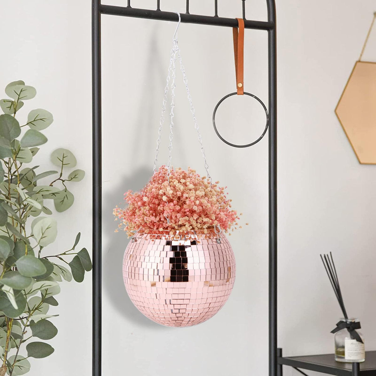 Disco Ball Planter Shape Hanging Plant Pot Flower Baskets Planters Hanging Wall