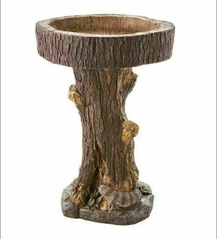 Bird Bath & Feeder Pedestal Free Standing Outdoor Garden Bird Table Ornament
