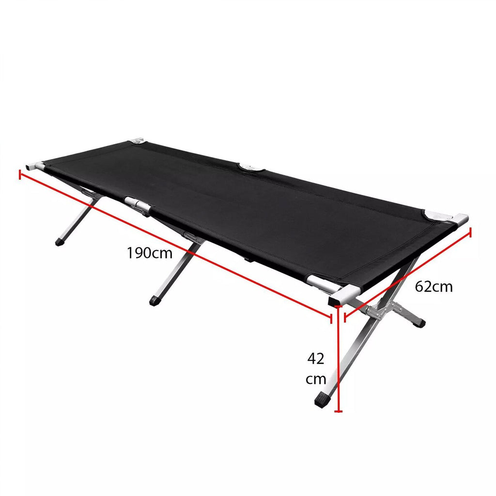 Heavy Duty Folding Camping Bed Lightweight Portable Travel Bed Strong Metal Leg~