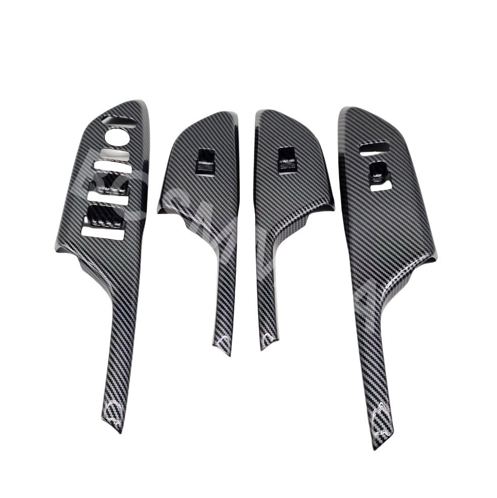 Carbon Fiber Look Window Lift Switch Trim Cap Fit For Honda Civic 2016-2020 RHD