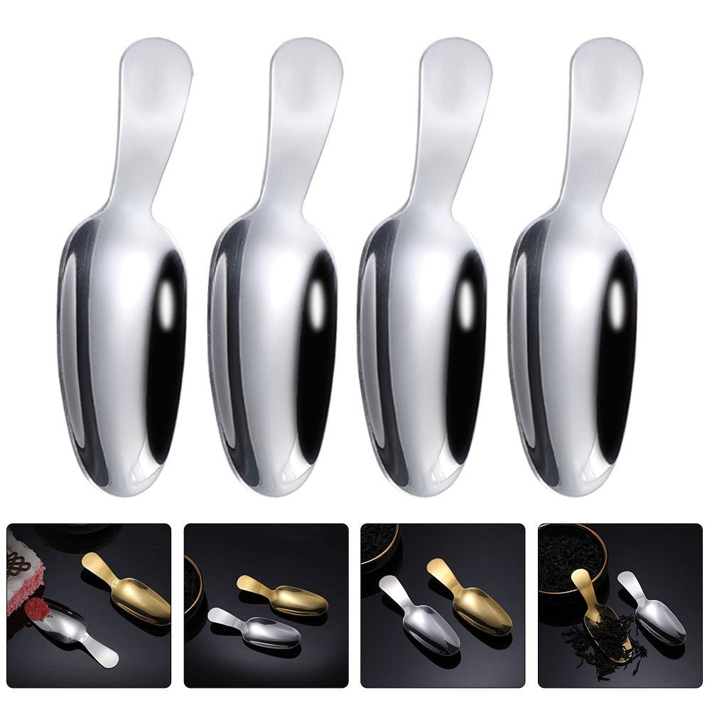 4 Pcs304 Small Scoop Household Ice Cream Short Handle Spoons Kitchen Scoops