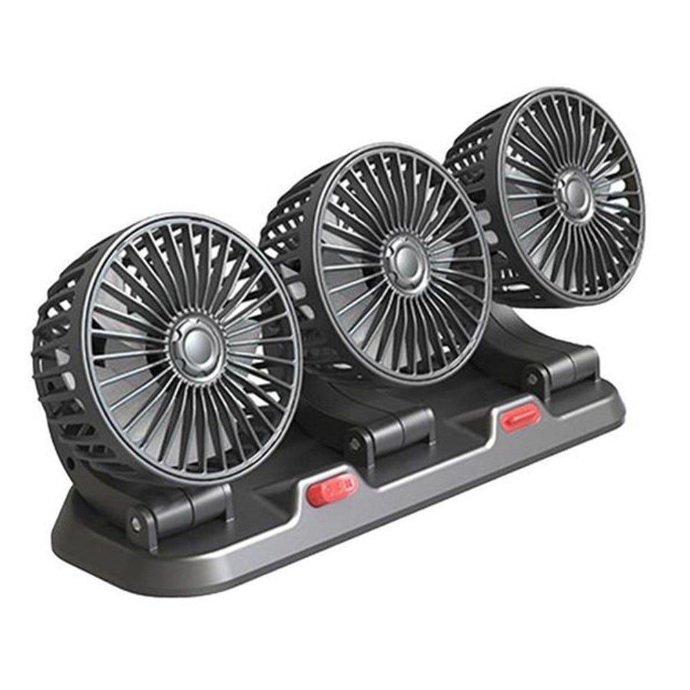 Summer Car Cooler Fan Interior 3-Head - Choose 5V-12V-24V Cigarette Lighter Plug