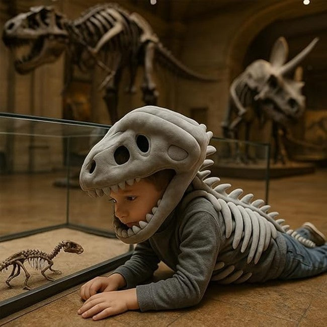 Dinosaur Skeleton Costume for Children 3D Funny Hat for Carnival Performance
