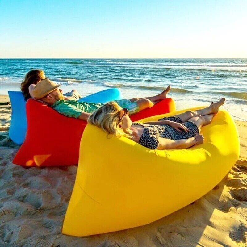 Lazy Outdoor Inflatable Sofa Air Bed Lounger Sofa Sack Hangout Camping Beach Bag