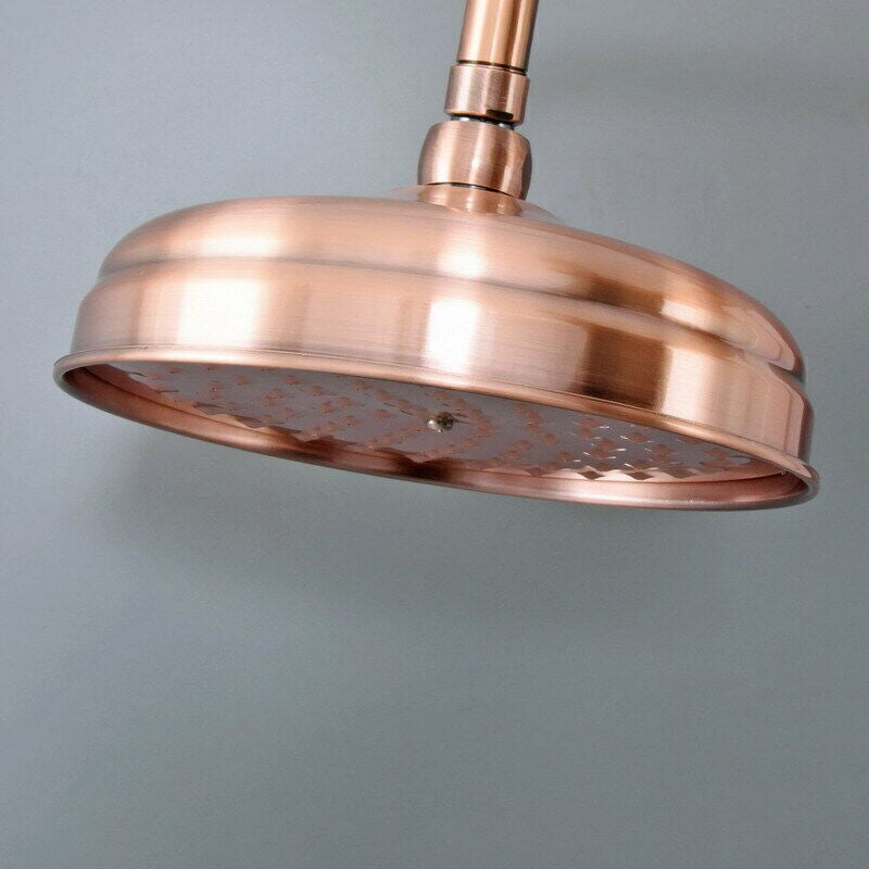 8 Inch Antique Red Copper Round Rainfall Shower Head, Bathroom Fixture UK
