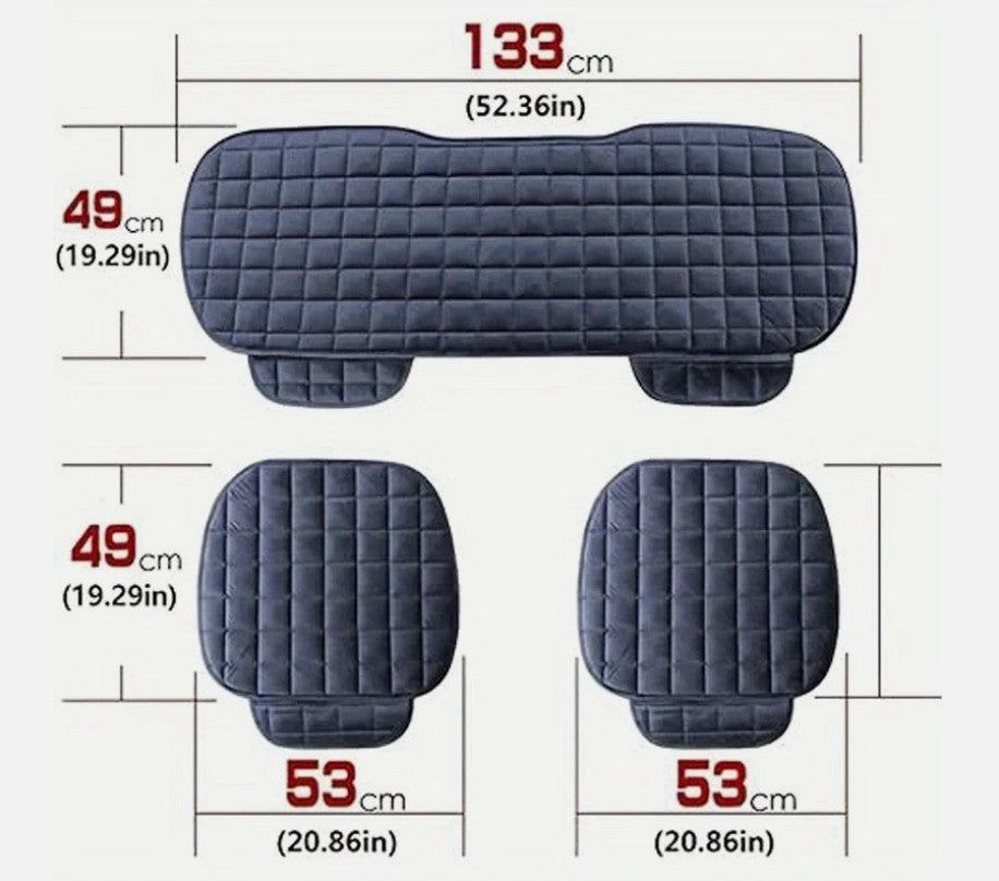 3pcs Front & Rear Car Seat Cover Protector Non-Slip Mat Pad Covers Cushion