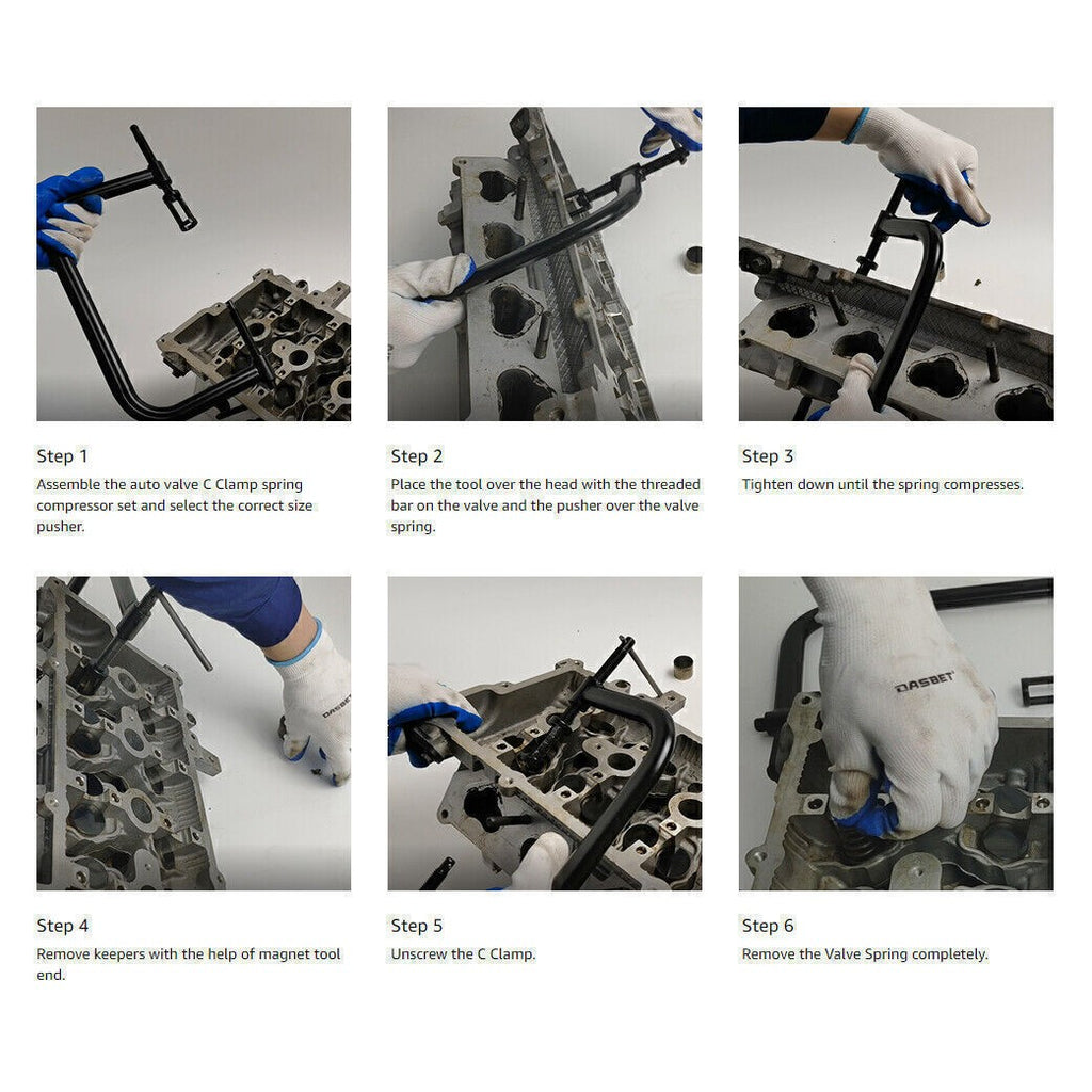 10pcs Valve Spring Compressor Kit Remove & Compress Tool For Cars Van Motorbikes