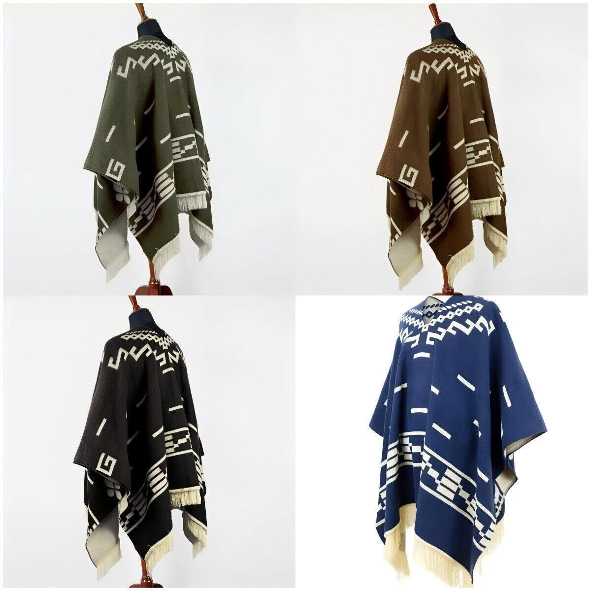 Eastwood Western Cowboy Poncho Serape replica handmade of faux-alpaca wool