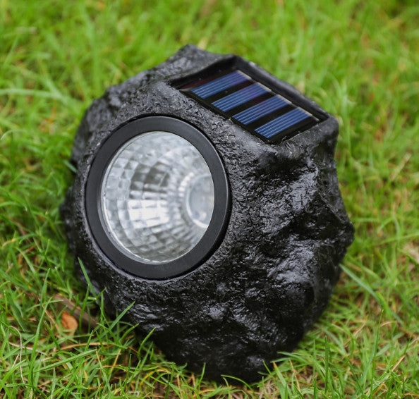 Outdoor Solar LED Rock Spot Lights Garden Decor Rechargeable Battery Included