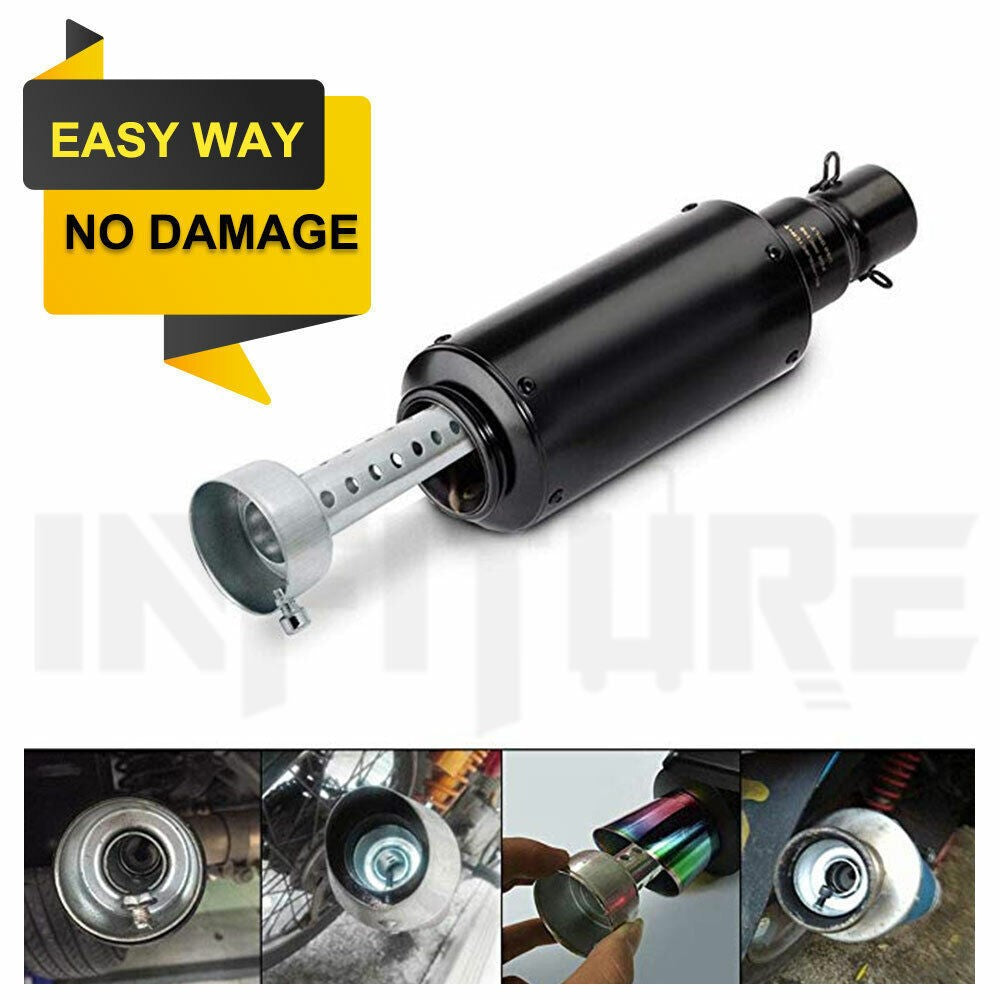 Silver 2Pcs 60mm Motorcycle Exhaust Can Muffler Insert Baffle Silencer Removable