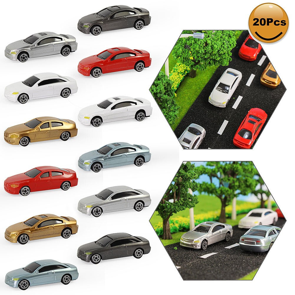 20pcs OO Gauge Model Car Vehicles Plastic 1:75 Building Train Scenery C75