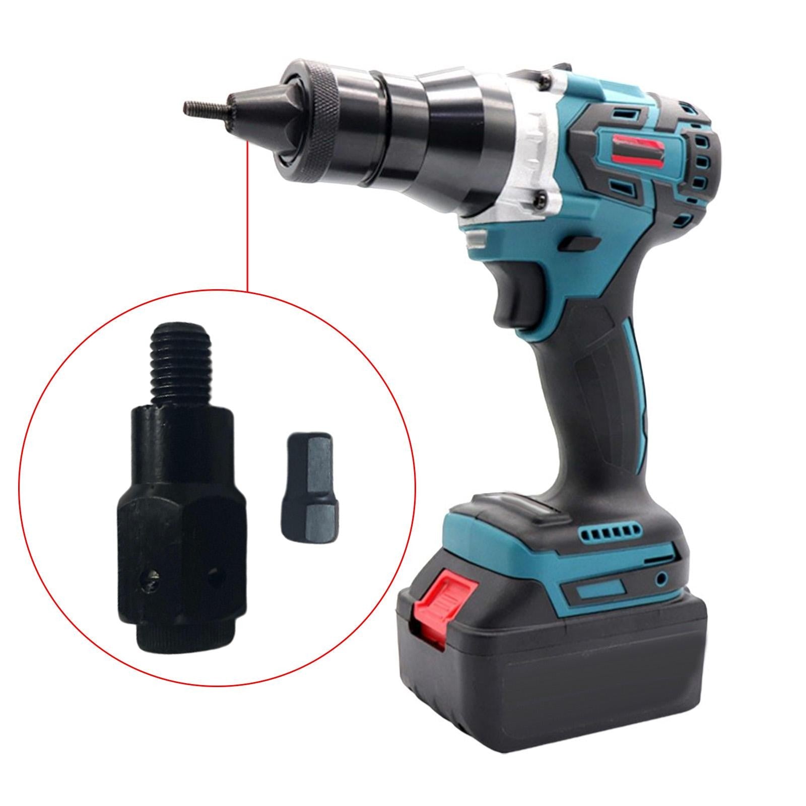 Cordless Rivet Nut Gun Pull Female Head M3 to M12 Riveting Tool Rivet Nut Insert