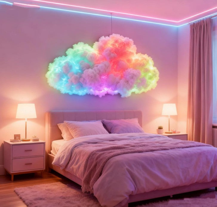 USB-Powered Thundercloud LED Light Decor,DIY Chasing Music Sync 3D Cloud Lights