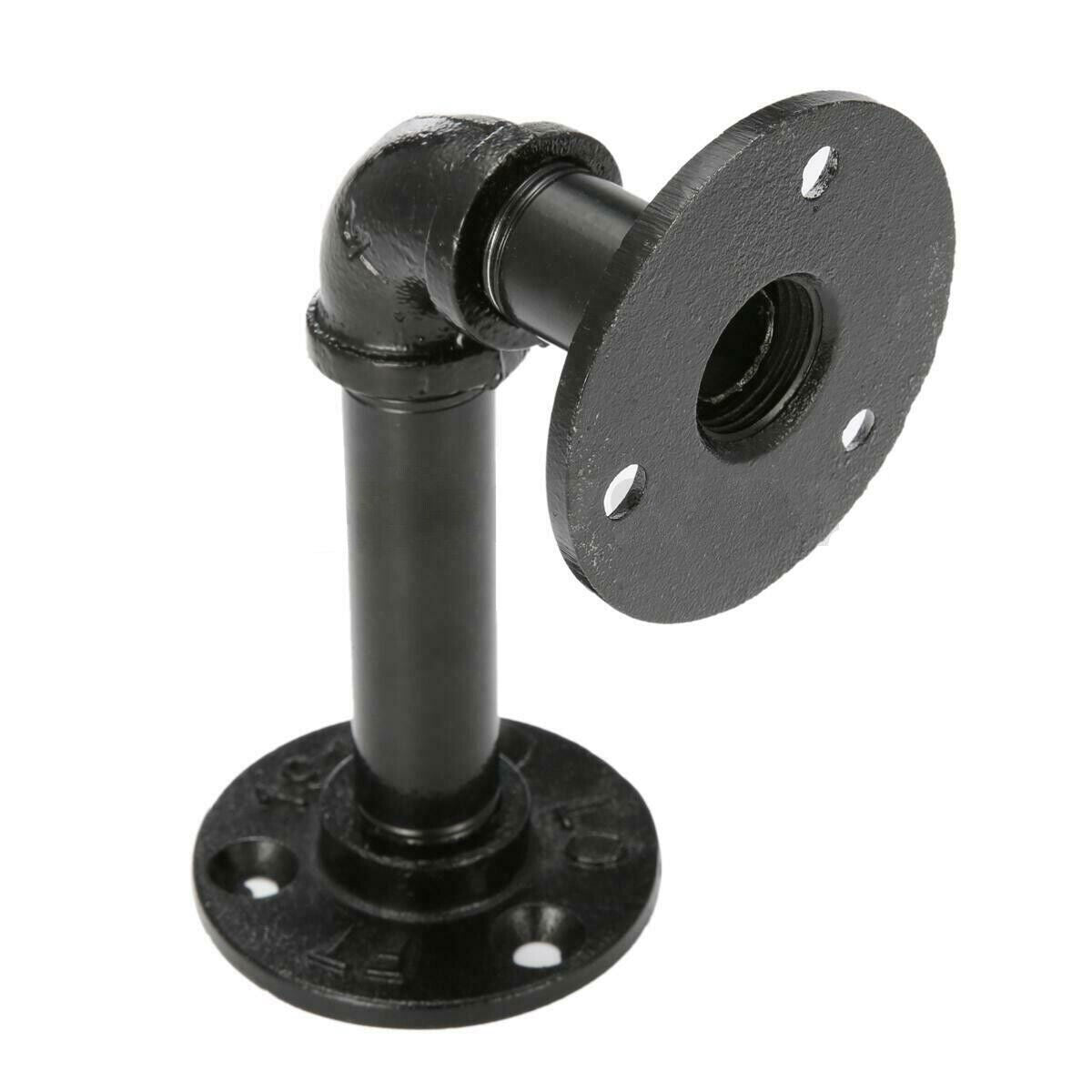 4-8X Pipe Shelf Brackets Industrial Iron Rustic Floating Shelves Storage Unit UK