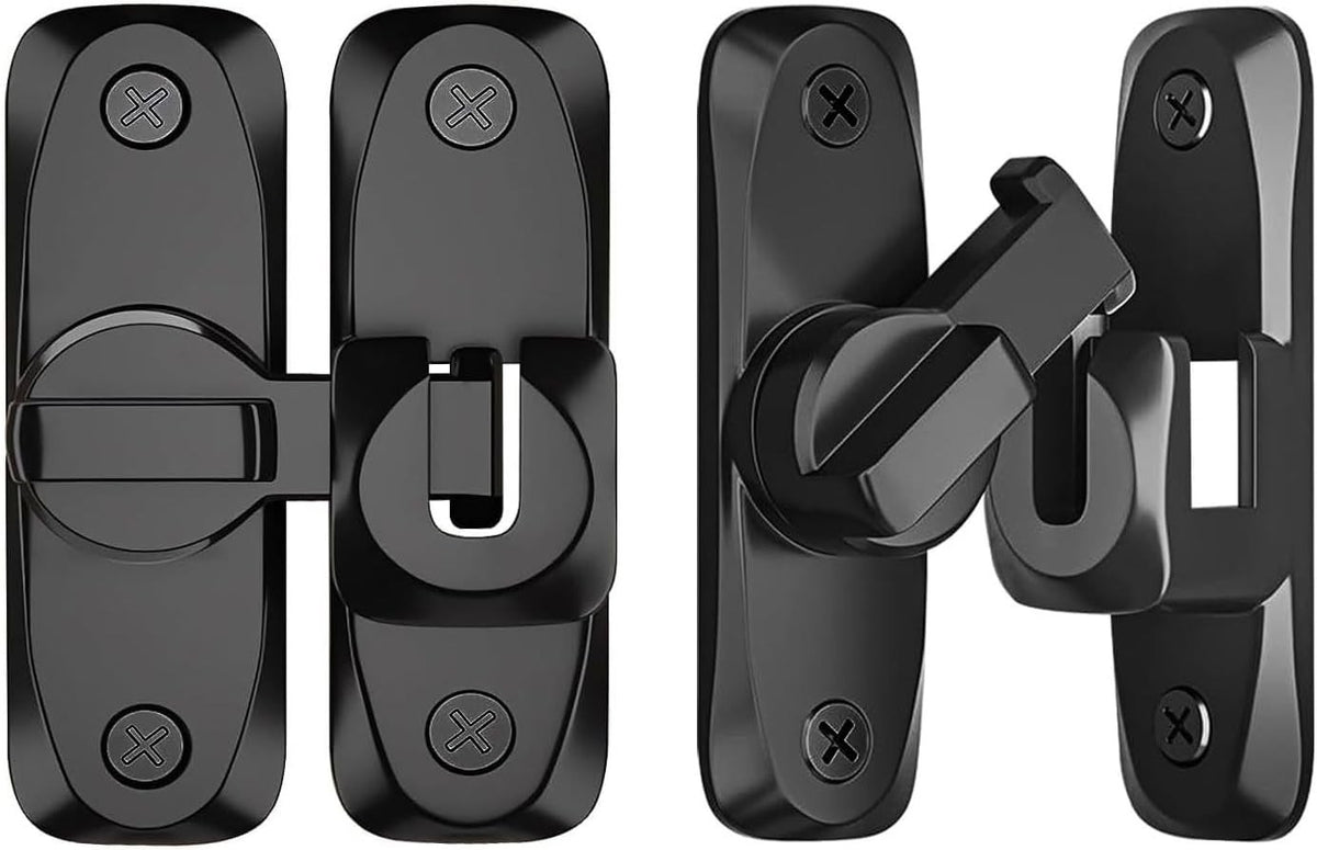 Flip Door Latch, 90/180 Degree Barn Door Gate Latches Lock, Right Angle Door Loc