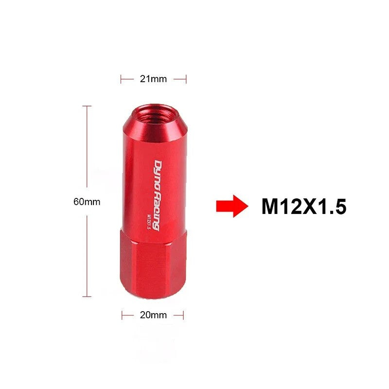 20Pcs M12X1.5 Extended Forged Wheel Nuts 60MM Aluminum Racing Lug Nuts Screw**
