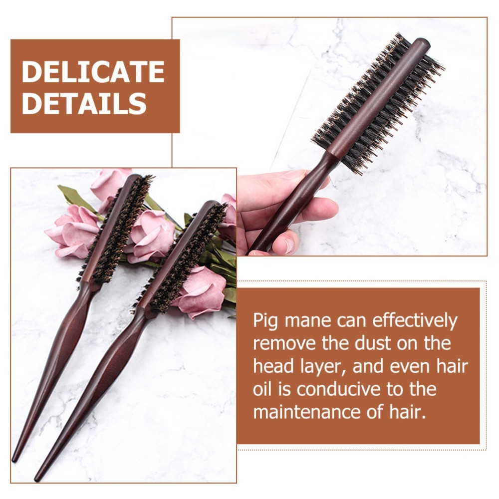 2 Piece Small Round Bristle Quiff Roller Hair Brush