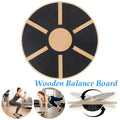Non-Slip Wooden Wobble Board Balance Training Exercise Rehabilitation Fitness UK