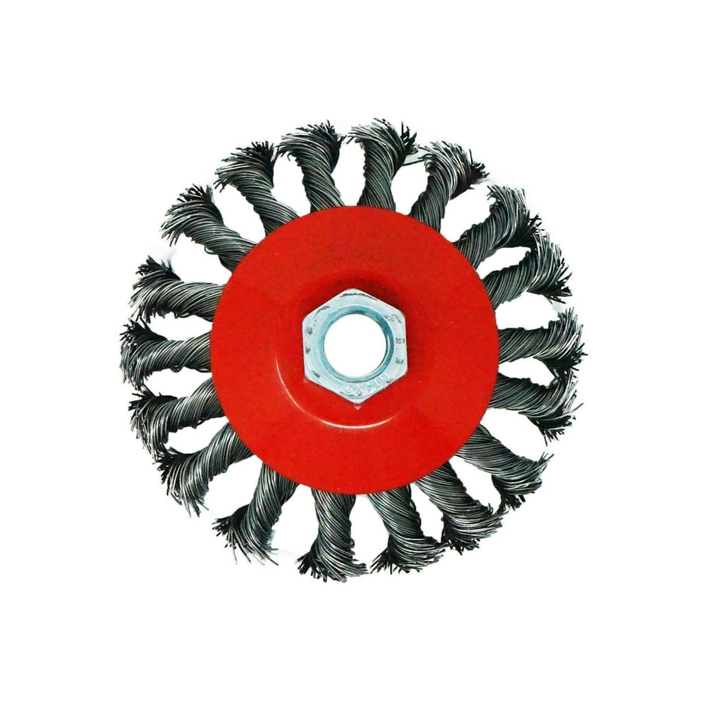 4PCS 4" TWISTED KNOT WIRE WHEELS FLAT BRUSH FOR ANGLE GRINDER REMOVE RUST UK