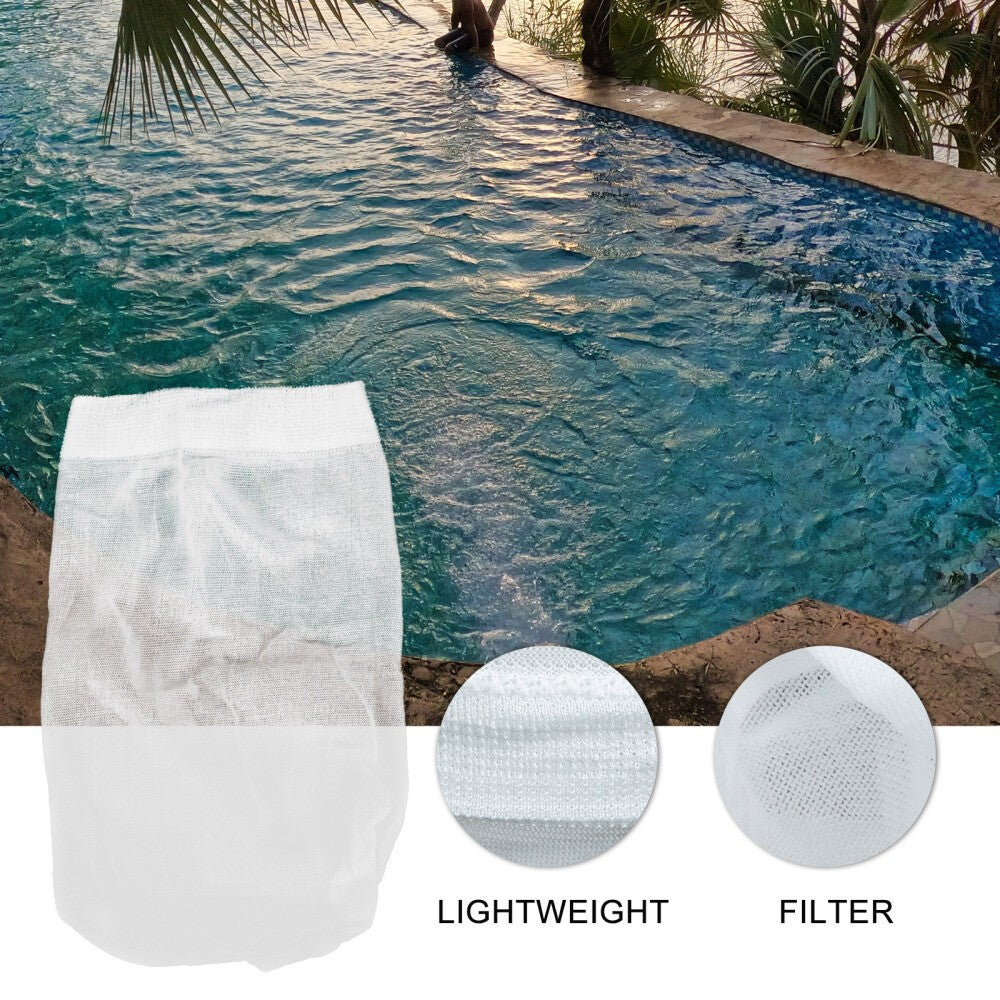 30Pcs Pool Skimmer Socks Elastic Swimming Pool Garbage Filter Bag White