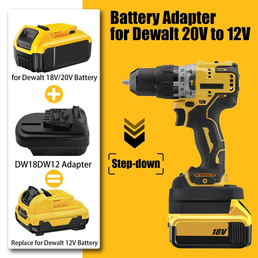 Adapter For Dewalt 18V/20V Max Battery Convert to Dewalt 12V Max Li-ion Battery