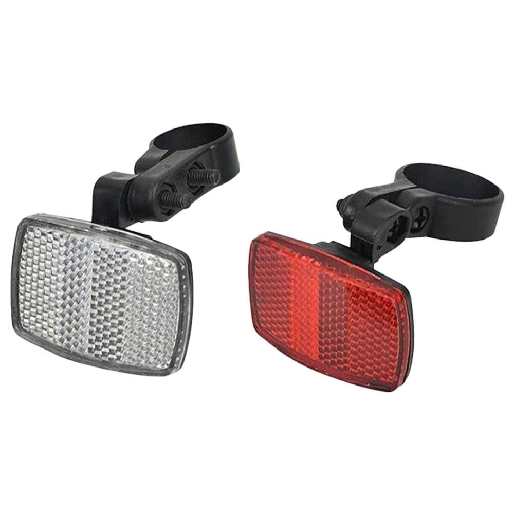 Bicycle Reflector Set Red Rear White Front Frame Handlebars Bikes & Cycles