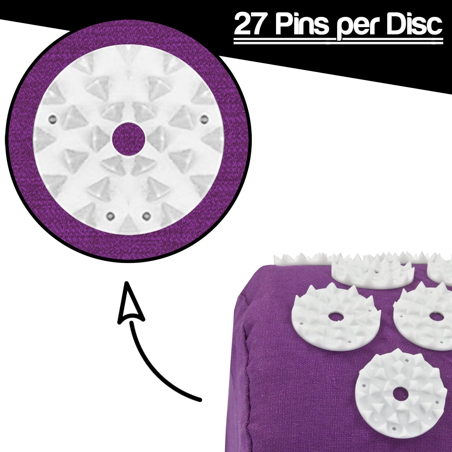 Acupressure Mat with Pillow & Ball Acupuncture Pin Massage Set Neck Pain Relief