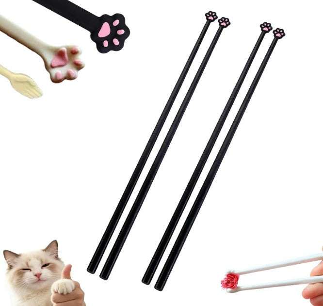 Cute Paw Chopsticks, Non Slip Lightweight Reusable Black Cat Paw Tableware