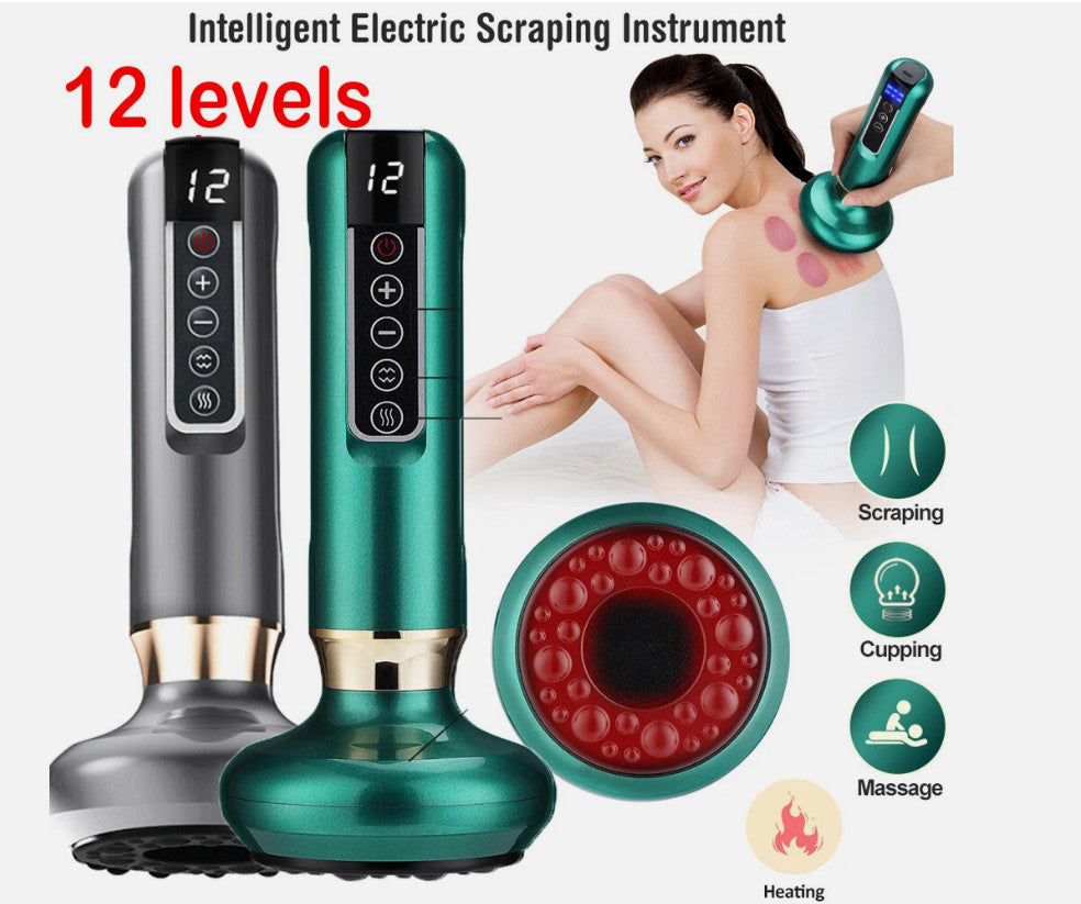 12 Levels Rechargeable Vacuum Cupping Device Adjustable Anti-Cellulite Massager