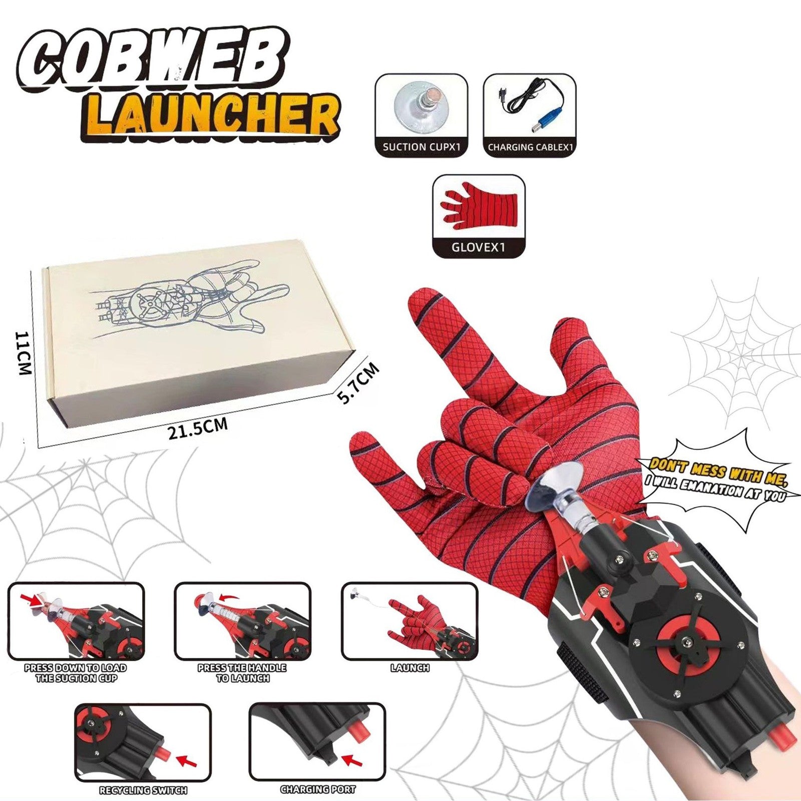 Web Shooter Launcher String Toy Electric Reel In Spider Web Shooters