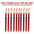 12x Titanium Alloy Tent Pegs Heavy Duty 18cm Lightweight Stakes
