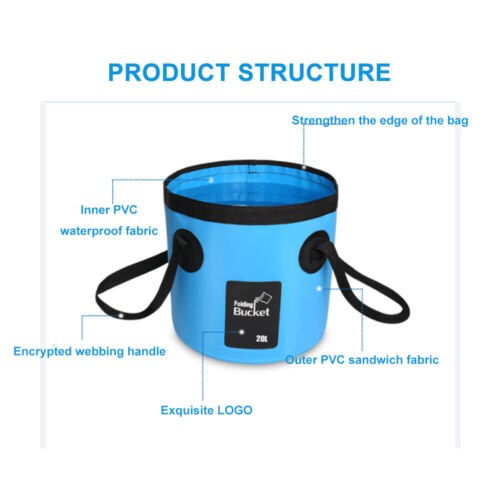 Collapsible Folding Bucket Beach Camping Fishing Portable Bag Waterproof 12L/20L