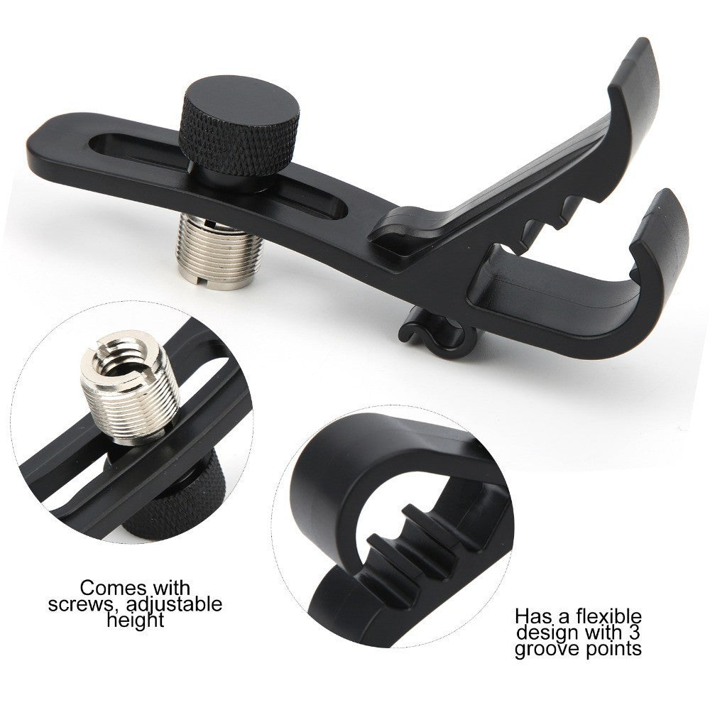 4 Pack Drum Mic Clips, Compact Microphone Mount Holders for Drum and Instrument