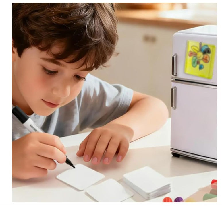 DIY Acrylic Fridge Magnets Kit with Adhesive Backing, Square Magnetic Frames