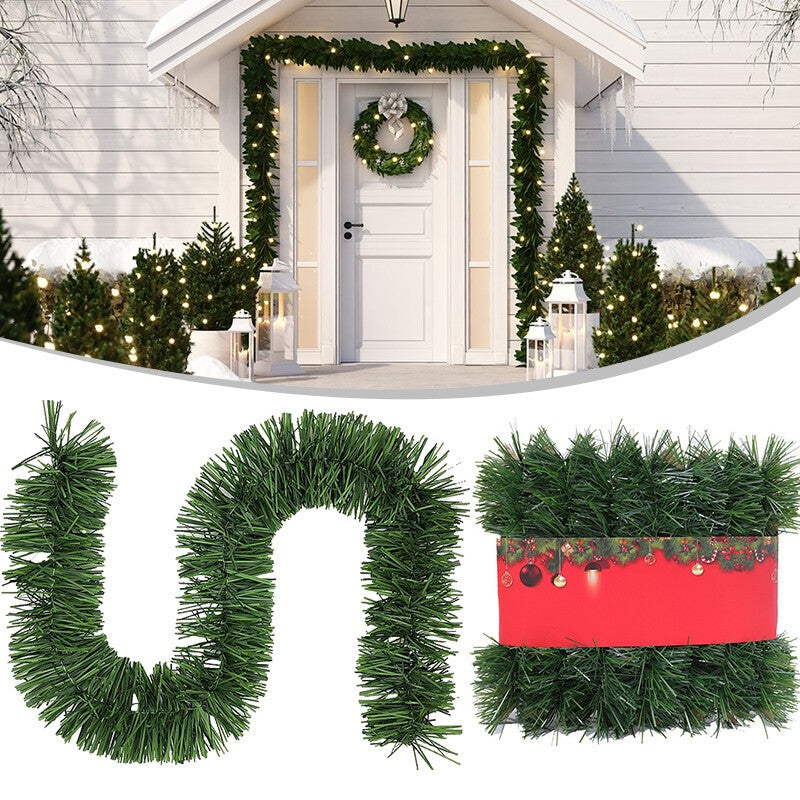 3-15m Christmas Natural Pine Green/Gold Tinsel Garland Ornament Xmas Party Decor