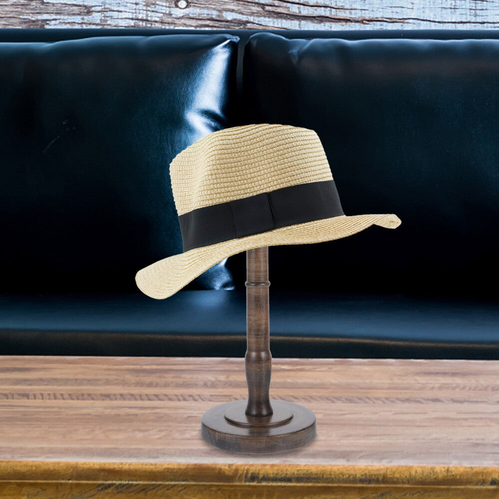 Wooden Hat Display Stand Coffee Color Hat Rack Stand Cap Organizer Hat Holder