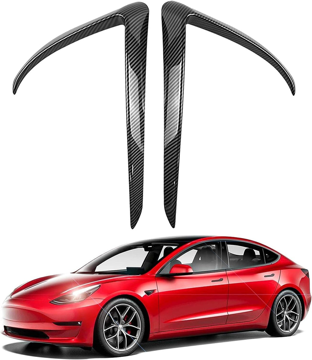 Tesla Model 3 Front Fog Light Trim Cover Fog Lamp Frame Blade Eyebrow Spoiler