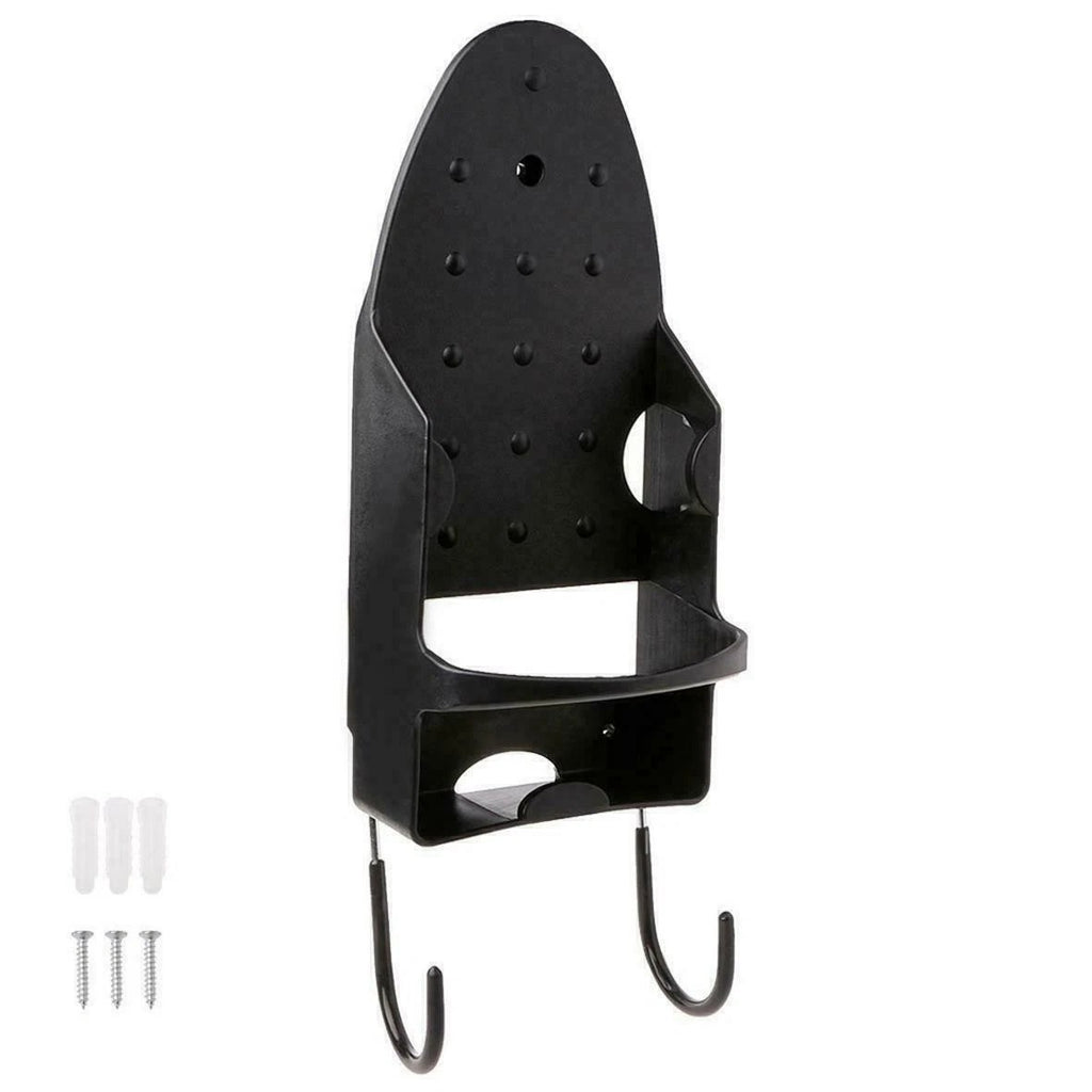 Wall & Door Mount Ironing Board Holder Cupboard Storage Hanger Rack Black/White