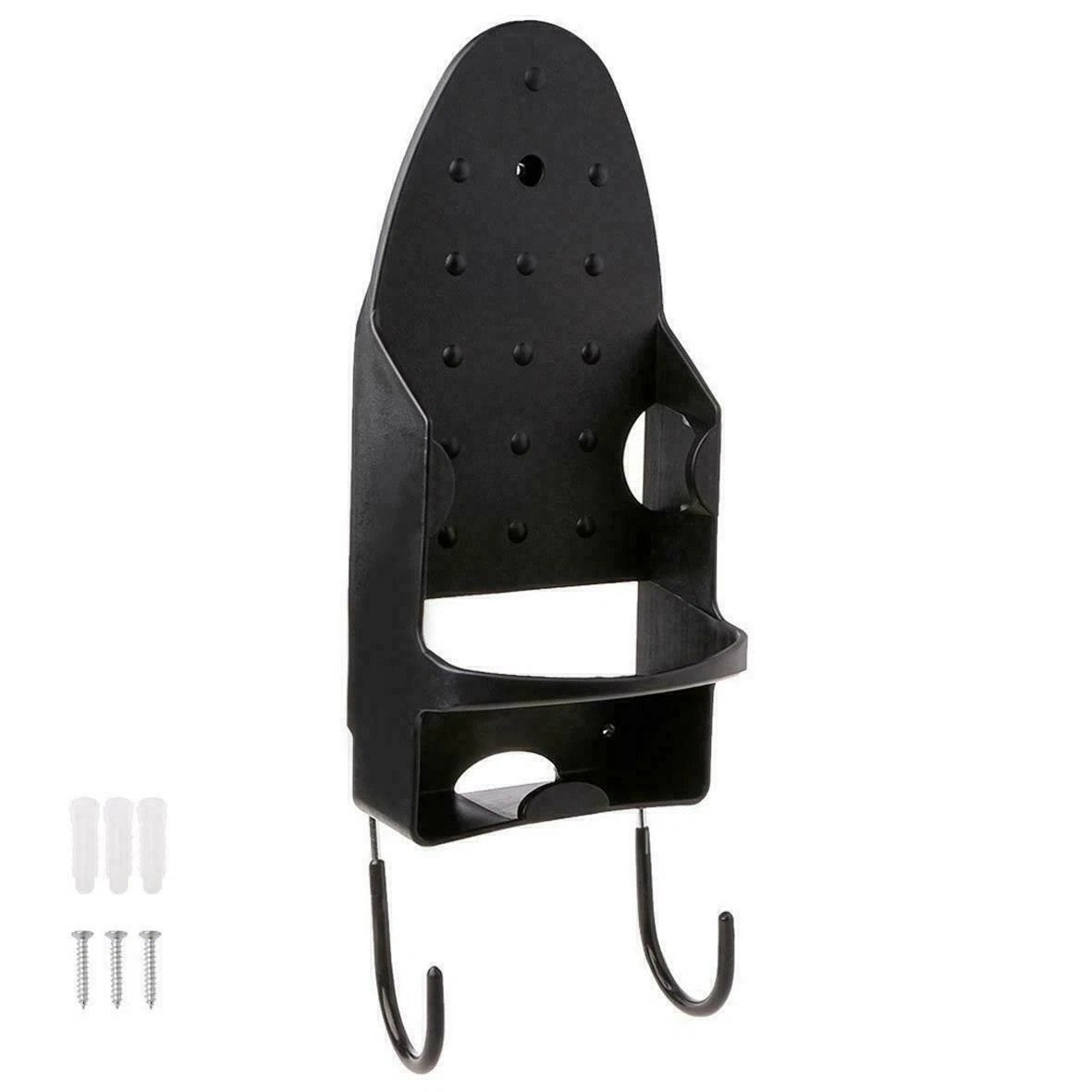 Wall & Door Mount Ironing Board Holder Cupboard Storage Hanger Rack Black/White