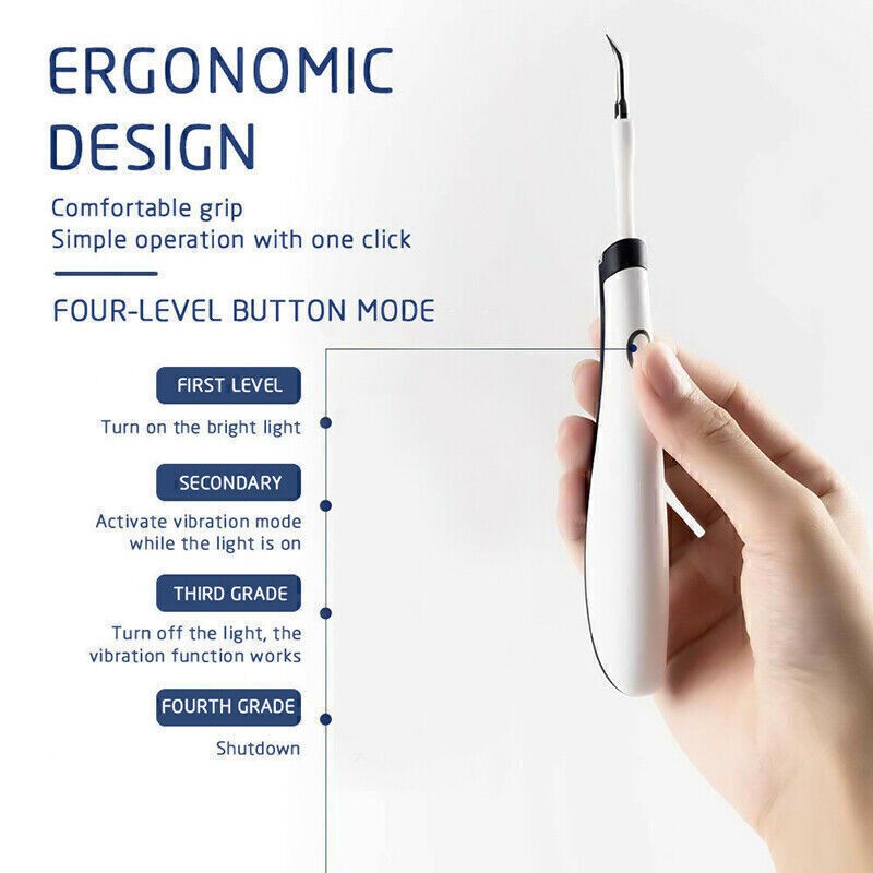 5 In1 Ultrasonic Electric Dental Scaler Tooth Stain Calculus Plaque Remover Tool
